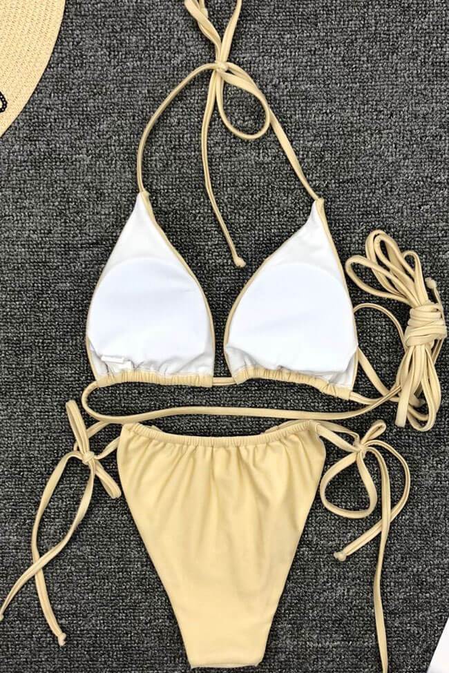 Cross Strappy Slide Triangle Bikini - Two Piece Set
