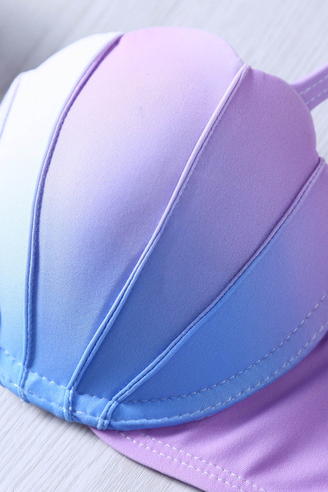 purple blue ombre halter Mermaid Seashell Top Bikini