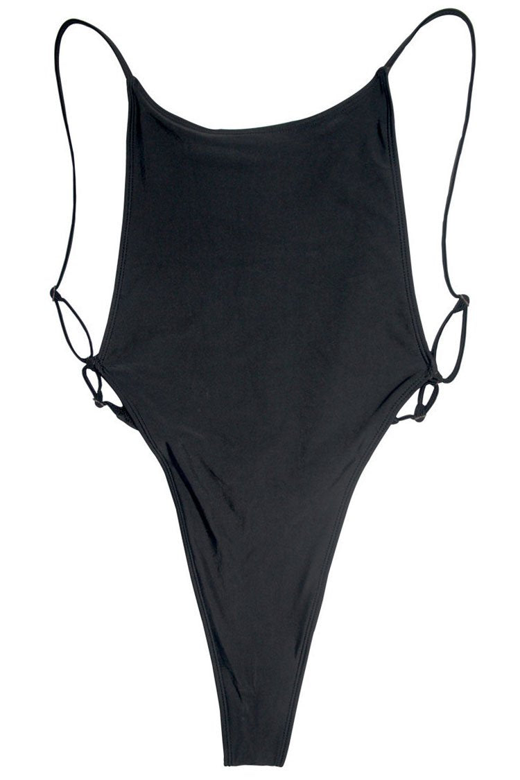 Ultra High Leg Thong Low Back One Piece Swimsuit
