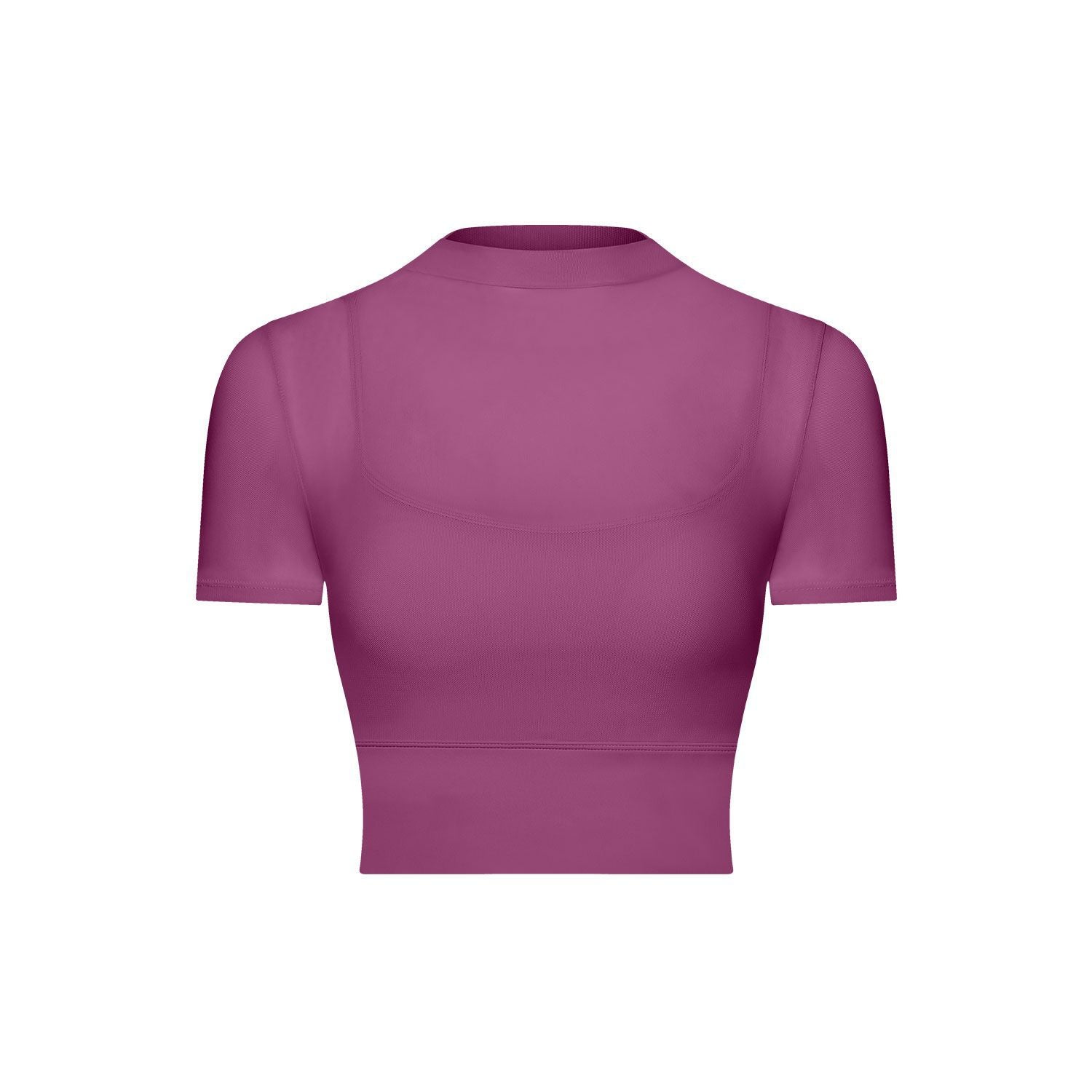 Sexy mesh strap chest pad sports t-shirt short sleeves