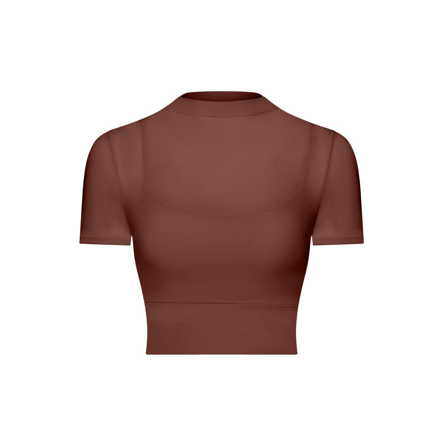 Sexy mesh strap chest pad sports t-shirt short sleeves
