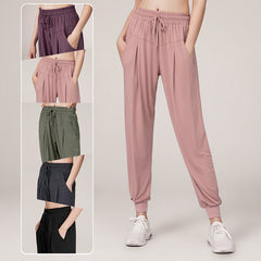 Loose-fitting casual wide-leg pants with tight legs