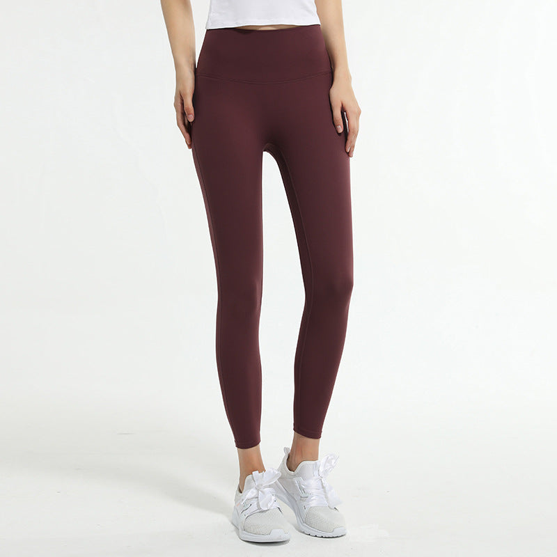 Nude peach buttocks dance training stretch tight sports tight cropped pants