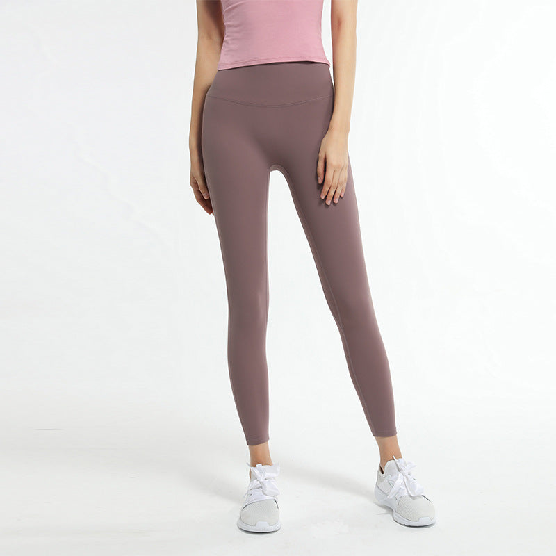 Nude peach buttocks dance training stretch tight sports tight cropped pants
