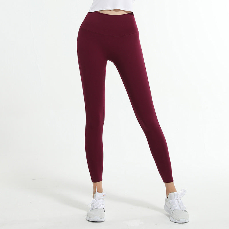 Nude peach buttocks dance training stretch tight sports tight cropped pants