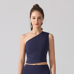 Nude waist one-shoulder vest