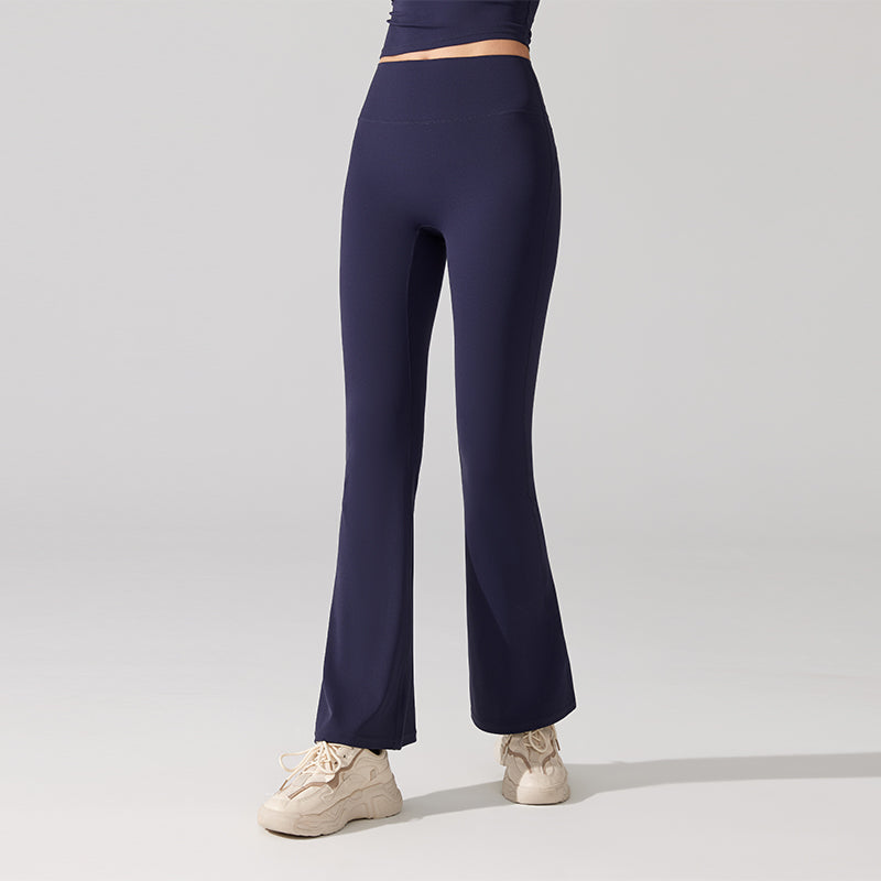 Nude antibacterial high-waisted hip lift slim slightly flared pants