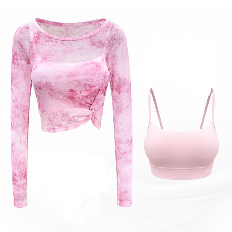 Smudged mesh with twisted long sleeves