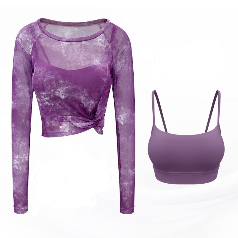 Smudged mesh with twisted long sleeves