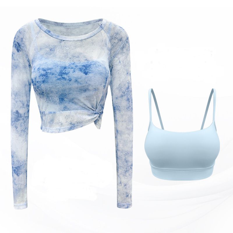 Smudged mesh with twisted long sleeves