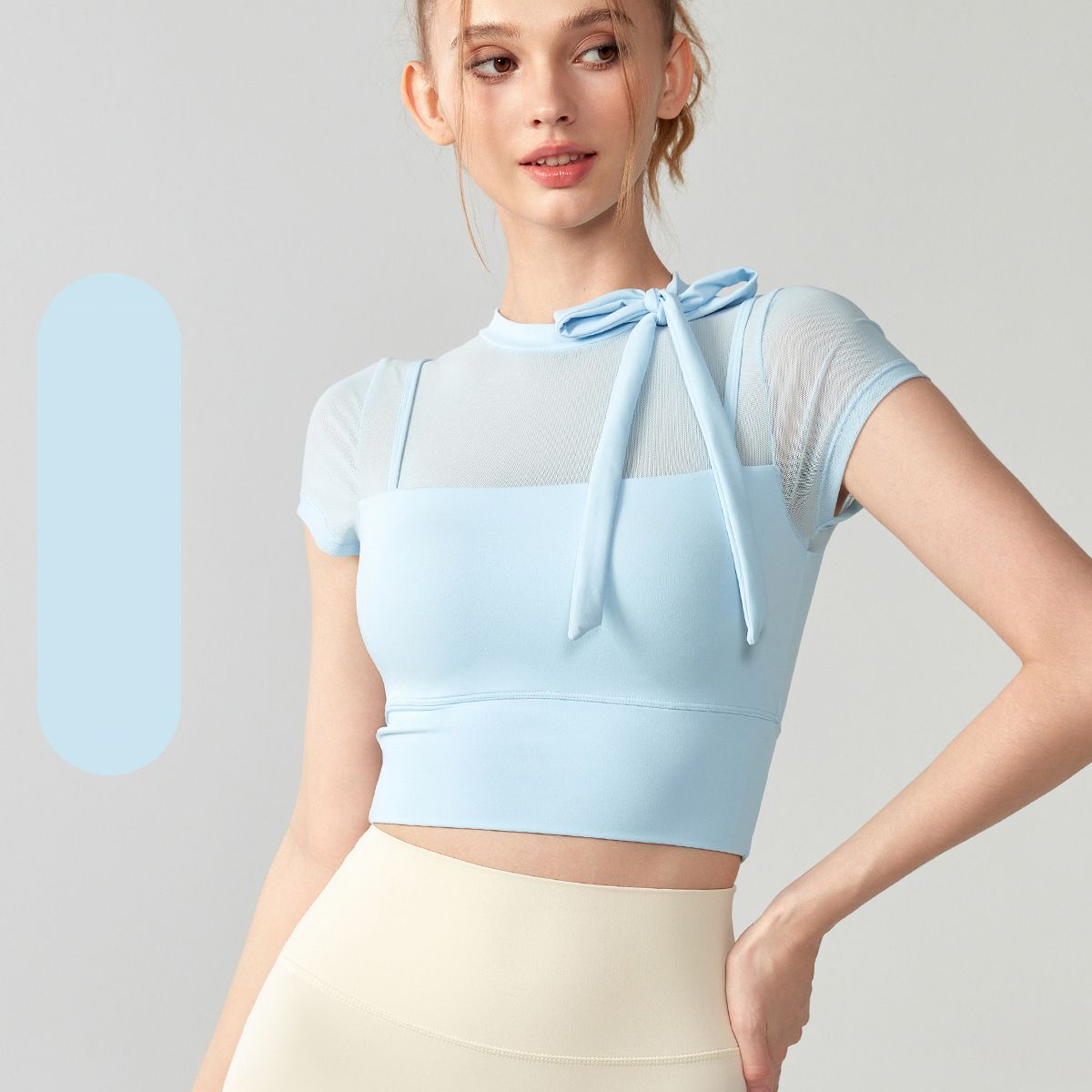 Lace-up mesh quick-drying, Breathable short sleeves