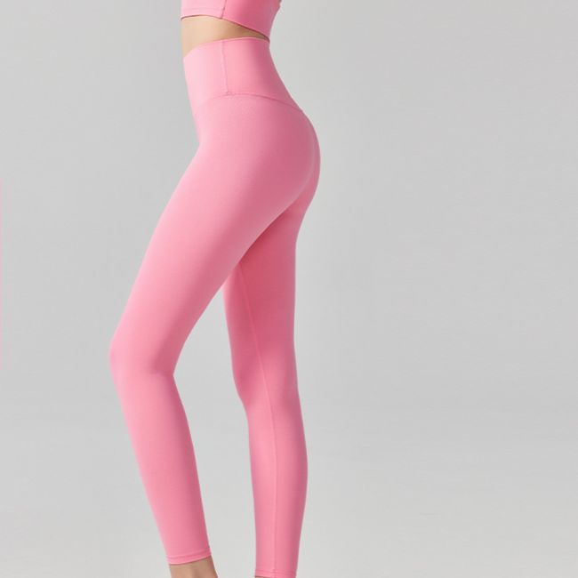 Nude high-rise hip-lifting trousers