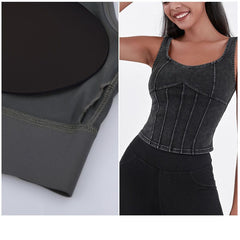 Imitation denim stretch skinny back