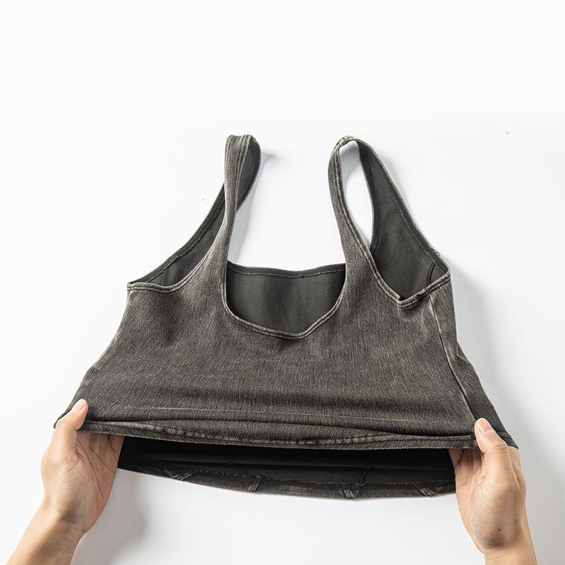 Imitation denim U-shaped stretch shows thin and quick-drying beautiful back