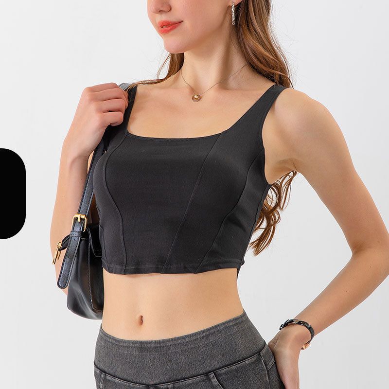 Imitation denim U-shaped stretch shows thin and quick-drying beautiful back