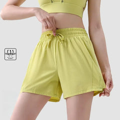High-waisted, Tummy-cinching, Loose, Breathable mesh anti-light-fast-drying shorts