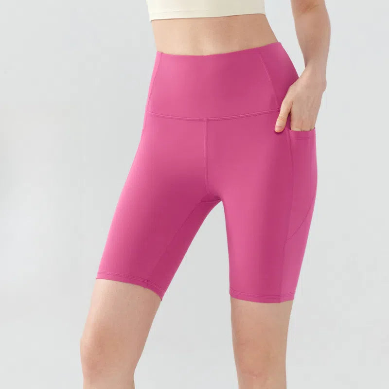 High-rise hip-lifting and double-pocketed cropped pants