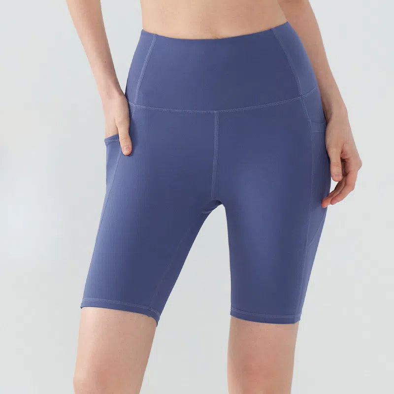 High-rise hip-lifting and double-pocketed cropped pants