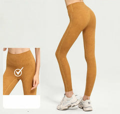 High-waisted, Slim, Nude, Comfortable, Athletic, Fitness, Running, Quick-drying, Skinny cropped pants