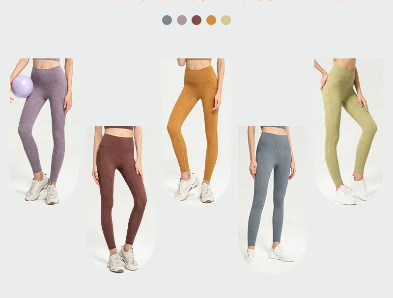High-waisted, Slim, Nude, Comfortable, Athletic, Fitness, Running, Quick-drying, Skinny cropped pants