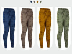 Tie-dye personality nude hip lift slim sports running tight stretch cropped pants