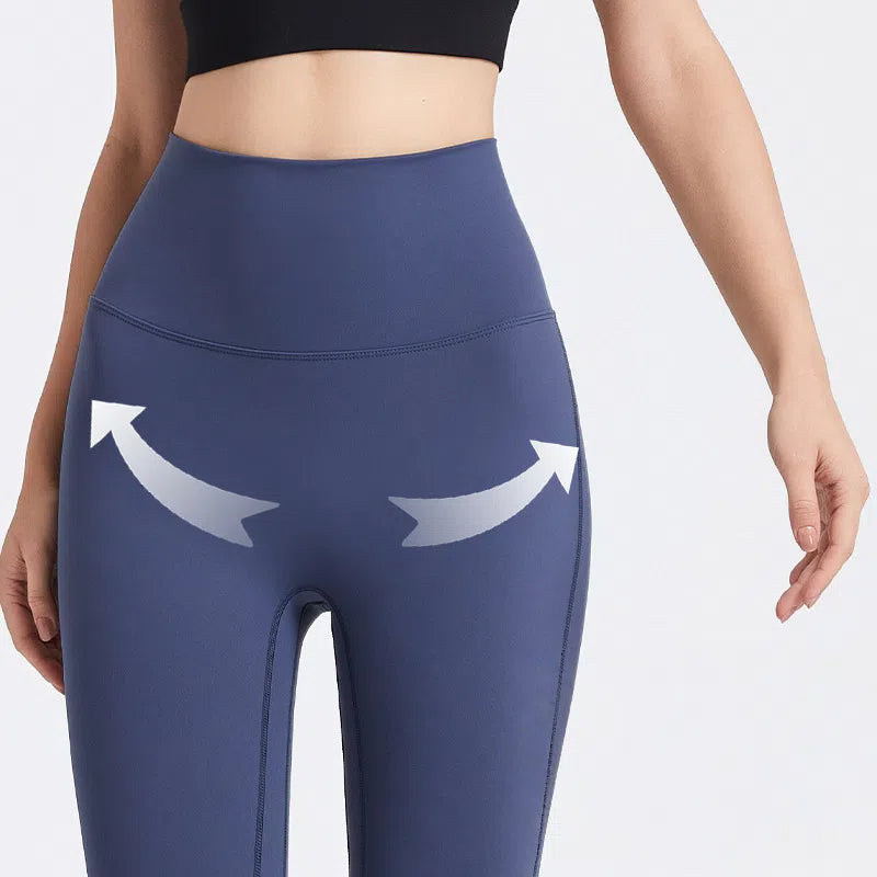 Nude peach buttocks dance training stretch tight sports tight cropped pants