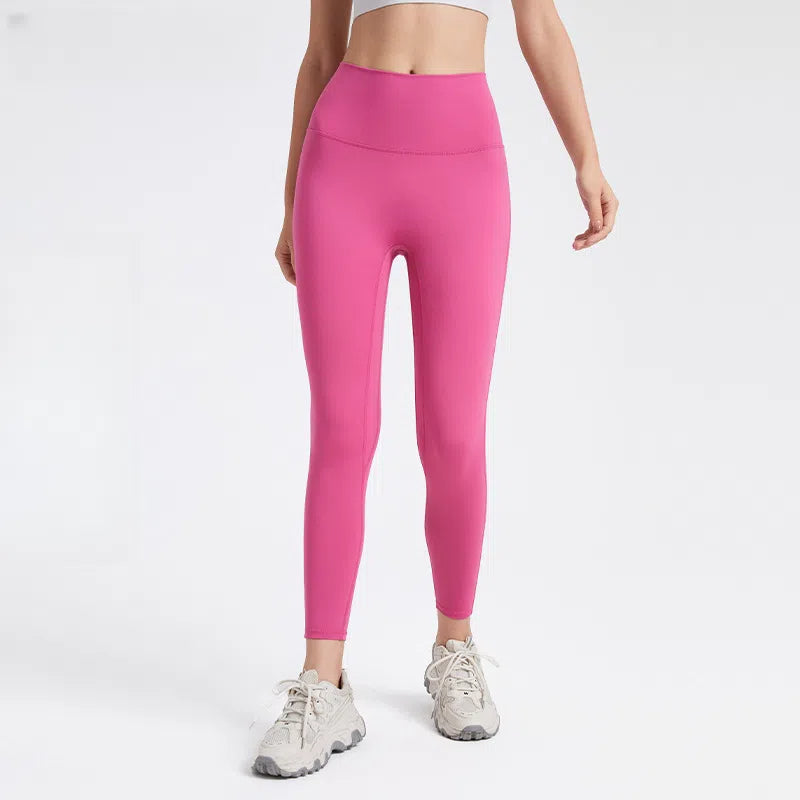 Nude peach buttocks dance training stretch tight sports tight cropped pants