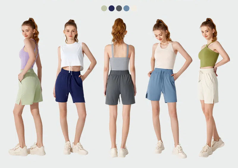 Loose casual drawstring waist cinched fitness quick-dry running shorts