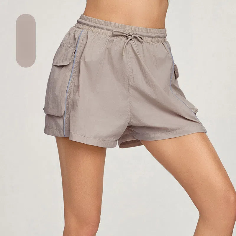 Cool sunscreen reflective strip fake two pieces of anti-light night running tennis air pants shorts