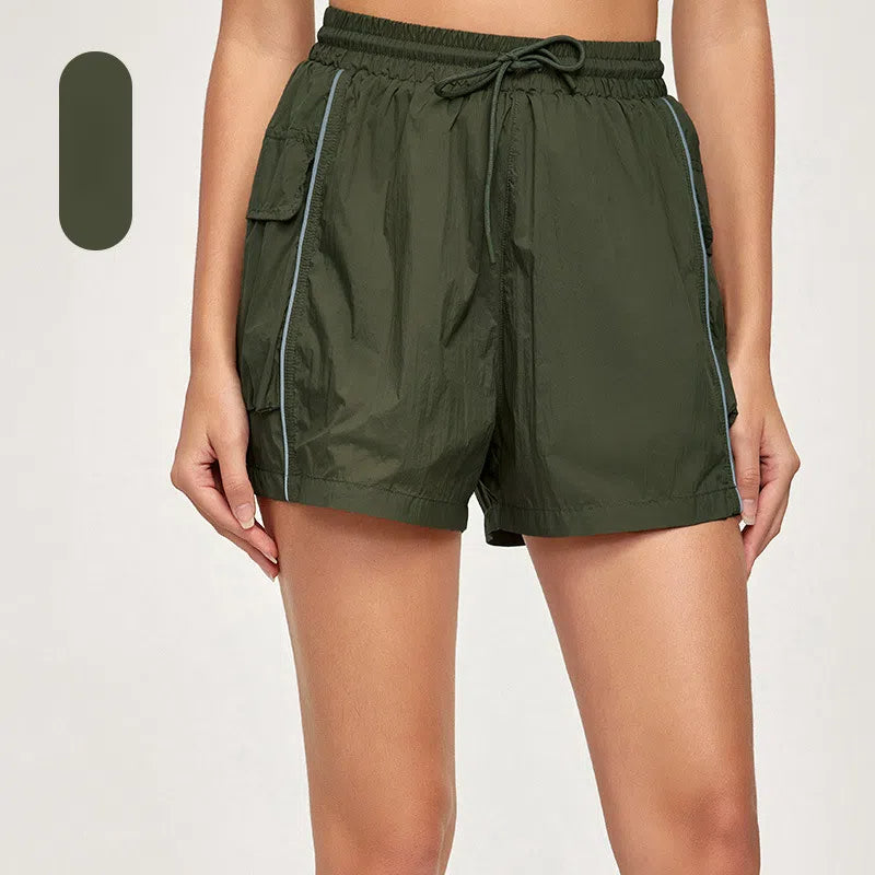 Cool sunscreen reflective strip fake two pieces of anti-light night running tennis air pants shorts