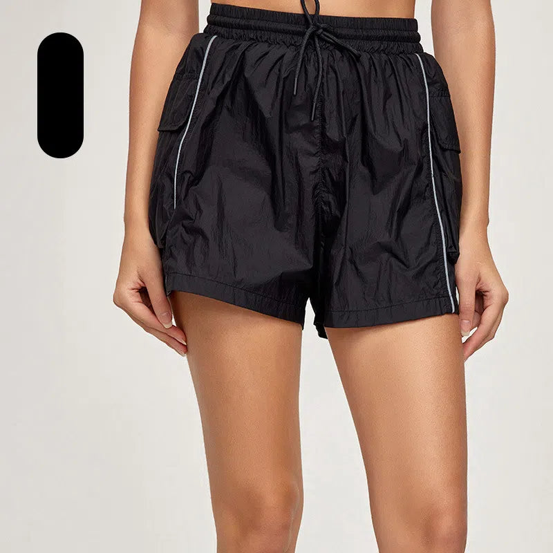 Cool sunscreen reflective strip fake two pieces of anti-light night running tennis air pants shorts