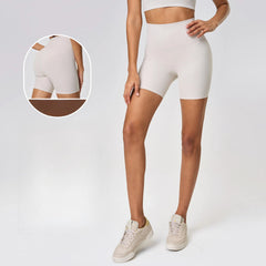 No embarrassment line peach buttocks tight nude running shorts three-point pants