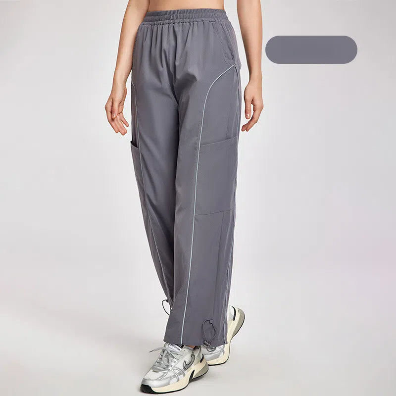 Loose, Casual, Versatile, Reflective cargo pants, Sweatpants, Wide-leg pants