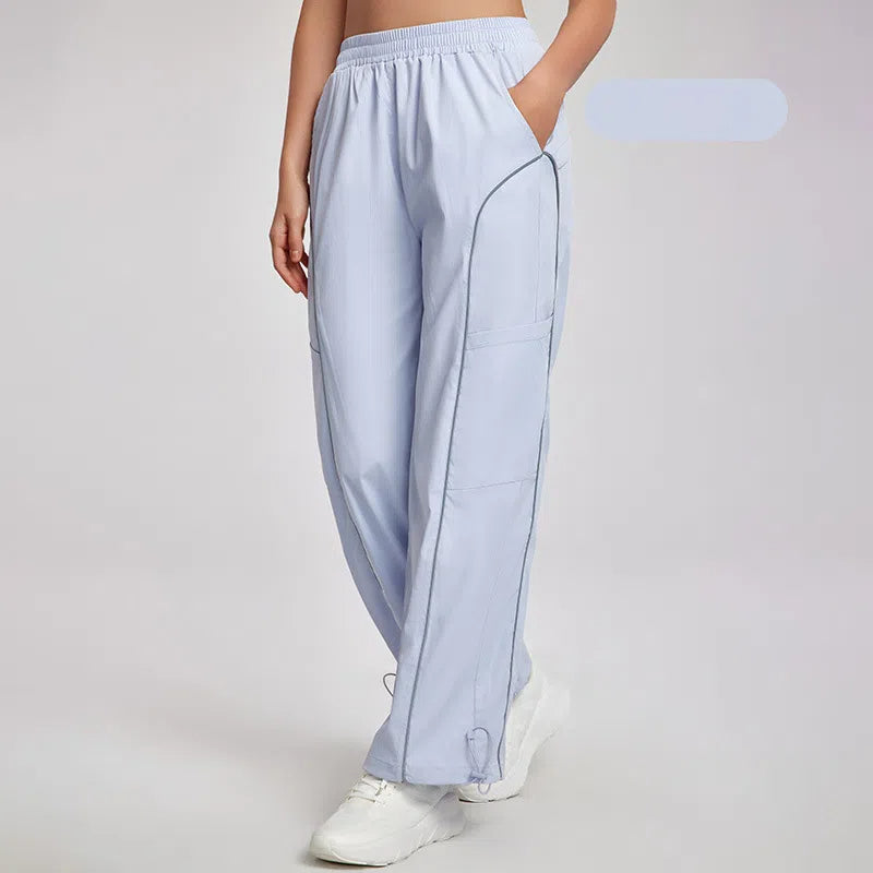 Loose, Casual, Versatile, Reflective cargo pants, Sweatpants, Wide-leg pants