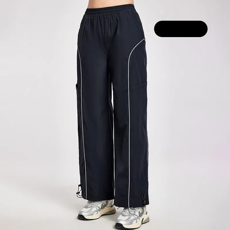 Loose, Casual, Versatile, Reflective cargo pants, Sweatpants, Wide-leg pants