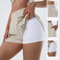 Quick-drying skinny fake two-piece shorts