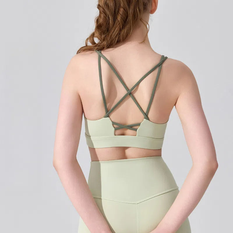 Contrasting playful kitten ears beautiful back running gym bra
