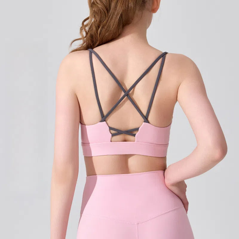 Contrasting playful kitten ears beautiful back running gym bra