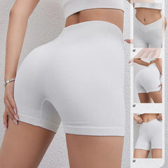 Threaded high-stretch V-waist athletic shorts