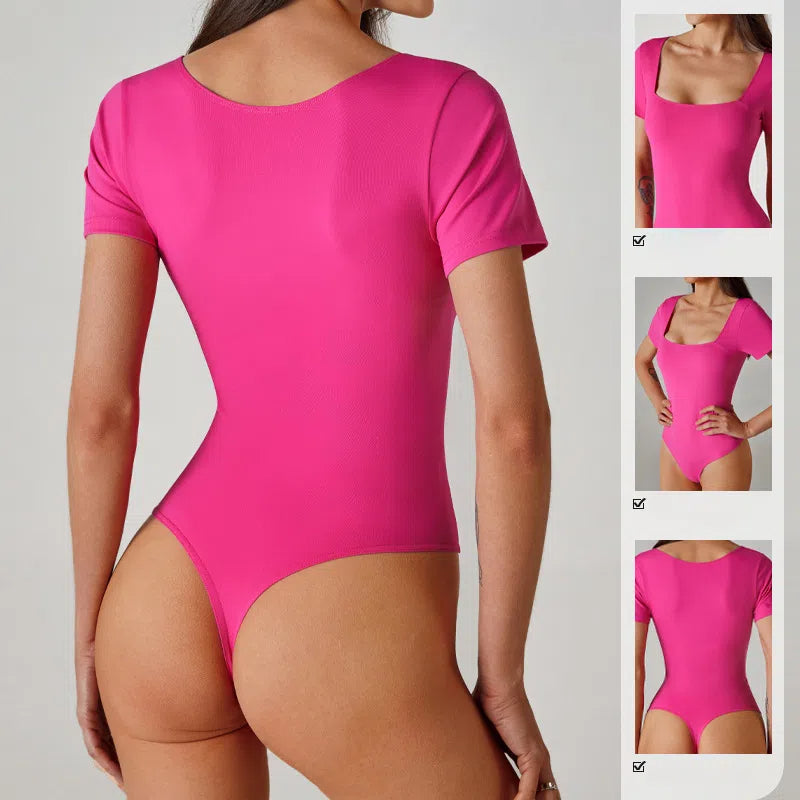 Tight-fitting square-neck dancing fitness jumpsuit