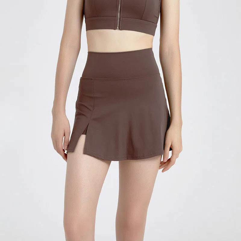 Fake two-piece nude anti-walking culottes