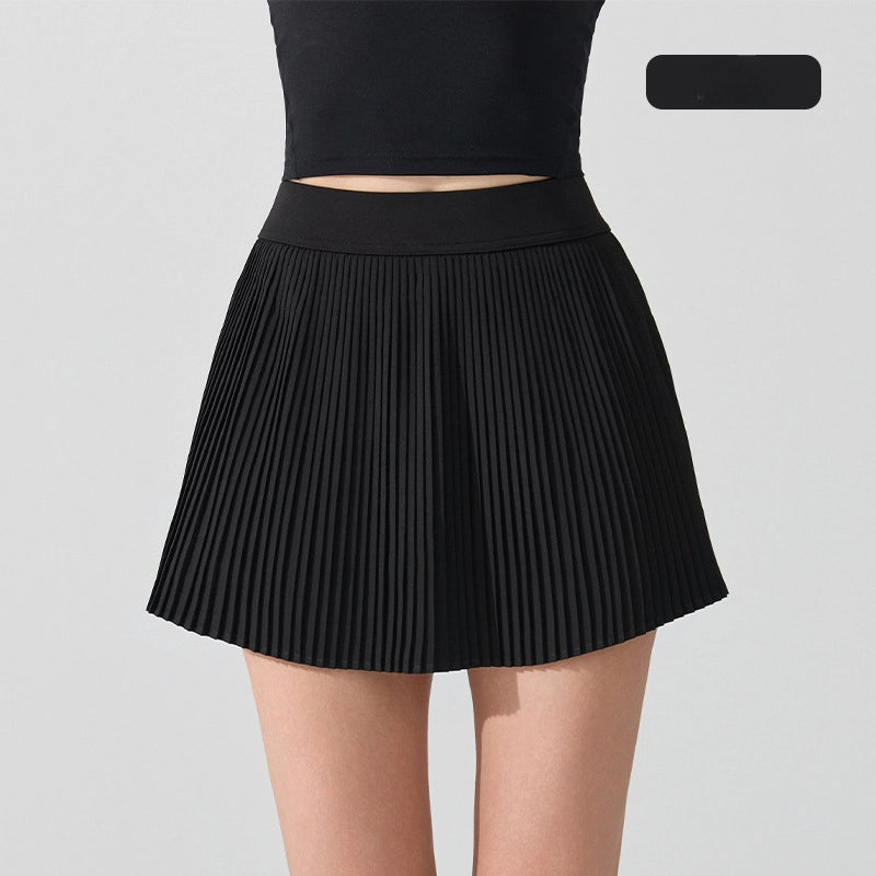 Anti-walking light wrap hip tennis pleated skirt