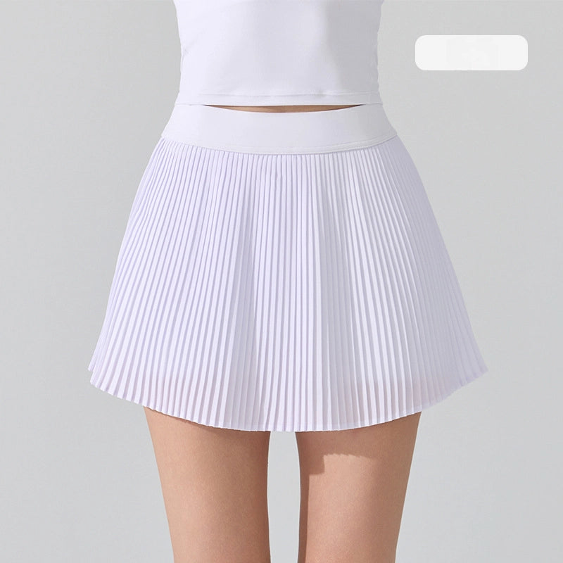 Anti-walking light wrap hip tennis pleated skirt