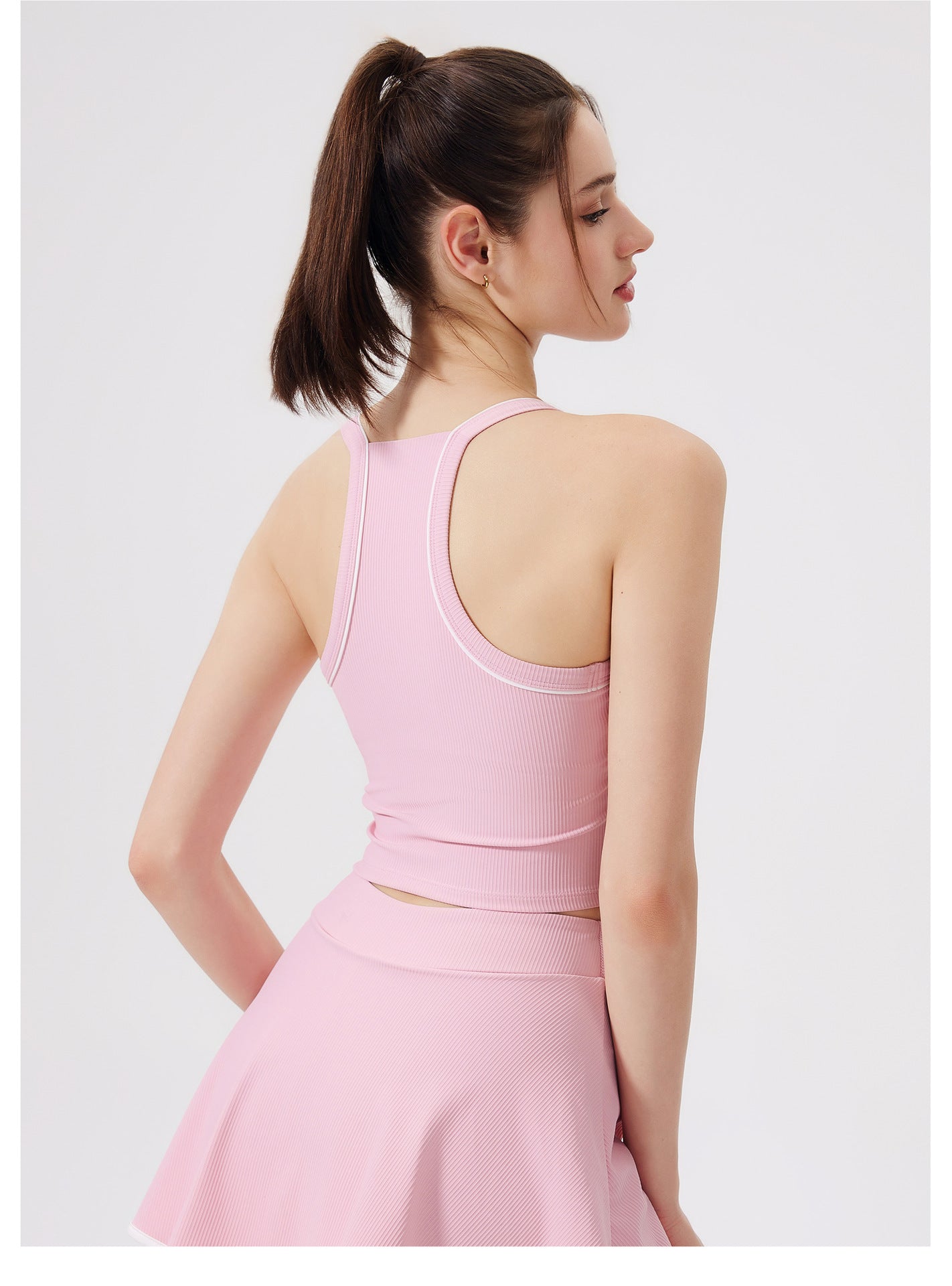 Nude yoga beauty back vest