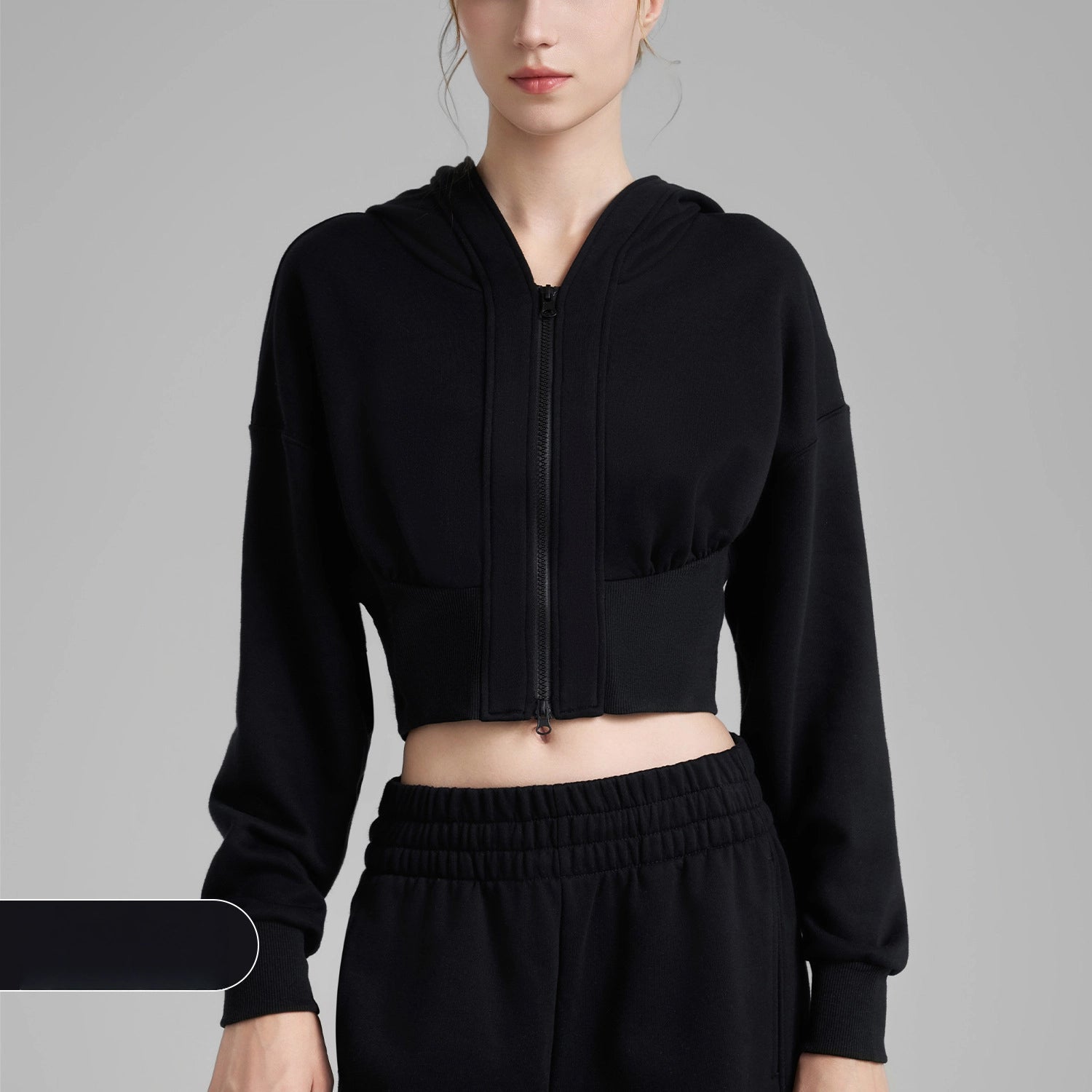 Double zip short waist running sports jacket