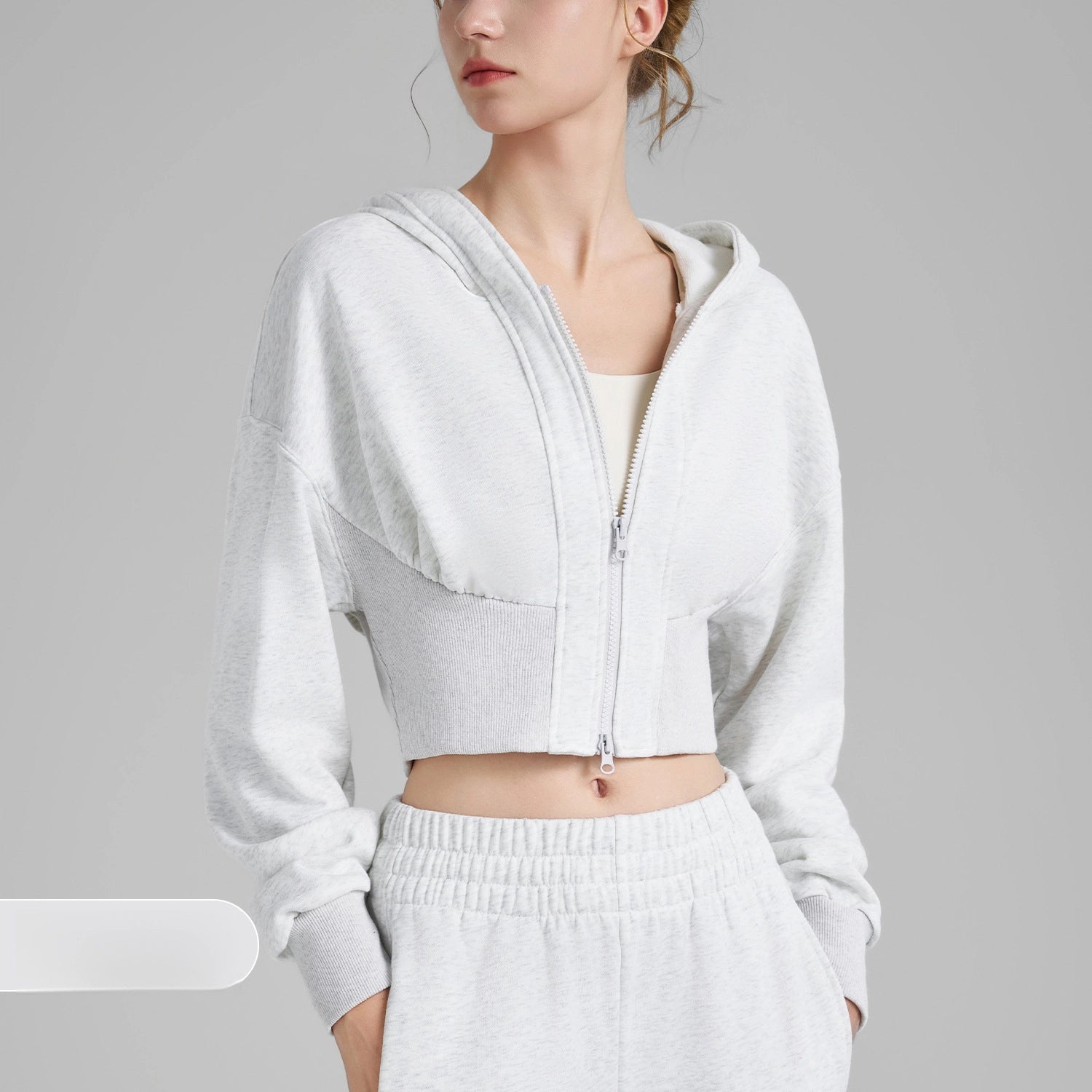 Double zip short waist running sports jacket