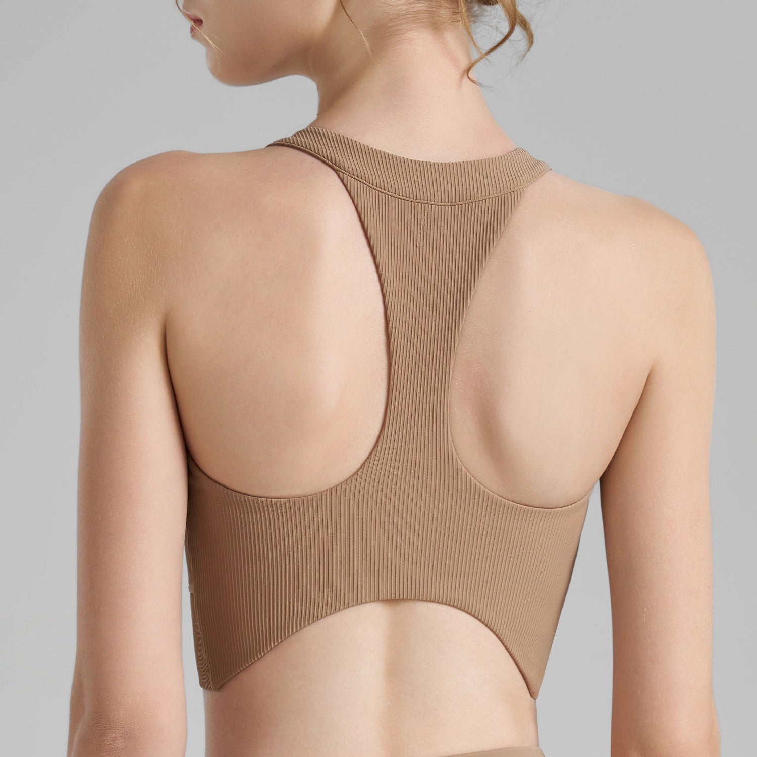 Front zippered shockproof sports bra