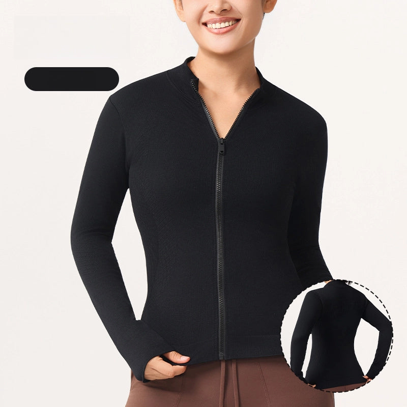 High elasticity, Slimming, Breathable, Nude fitness clothes, Yoga long-sleeved tops