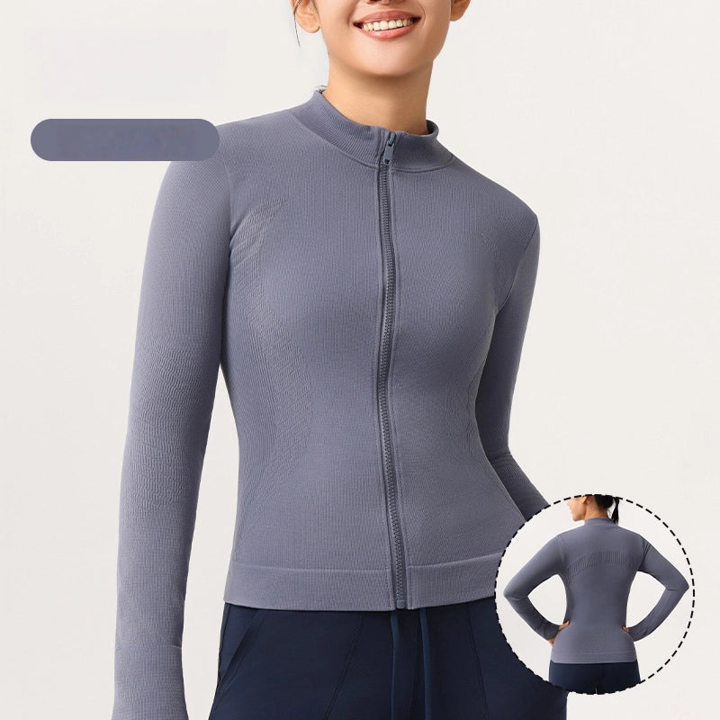 High elasticity, Slimming, Breathable, Nude fitness clothes, Yoga long-sleeved tops