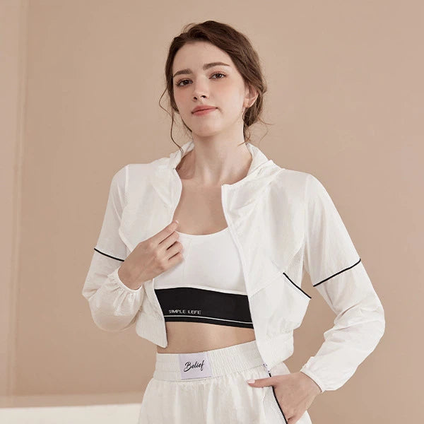 New breathable slimming fitness yoga zippered long sleeve jacket